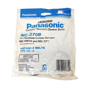Genuine Panasonic Canister Vacuum Cleaner Belts Type CB-4 for MC-270B, MC-72